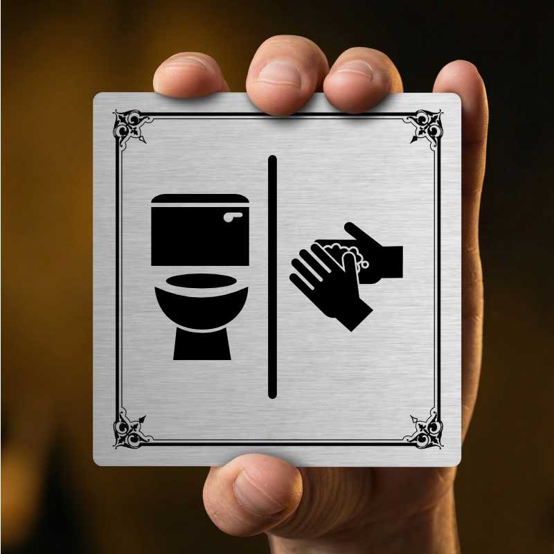 WC, umývárna, 118x118mm, zlatá, Texas